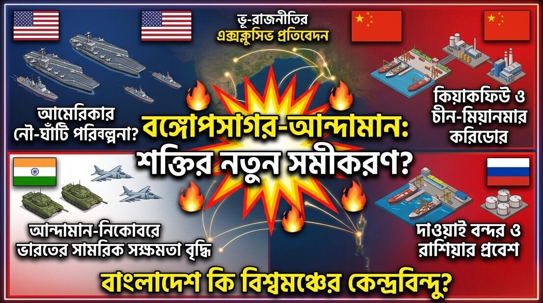 বাংলাদেশকে ঘিরে ভূরাজনীতির নতুন সমীকরণ: ভারত-রাশিয়া-চীনের টার্গেট এখন বঙ্গোপসাগর!